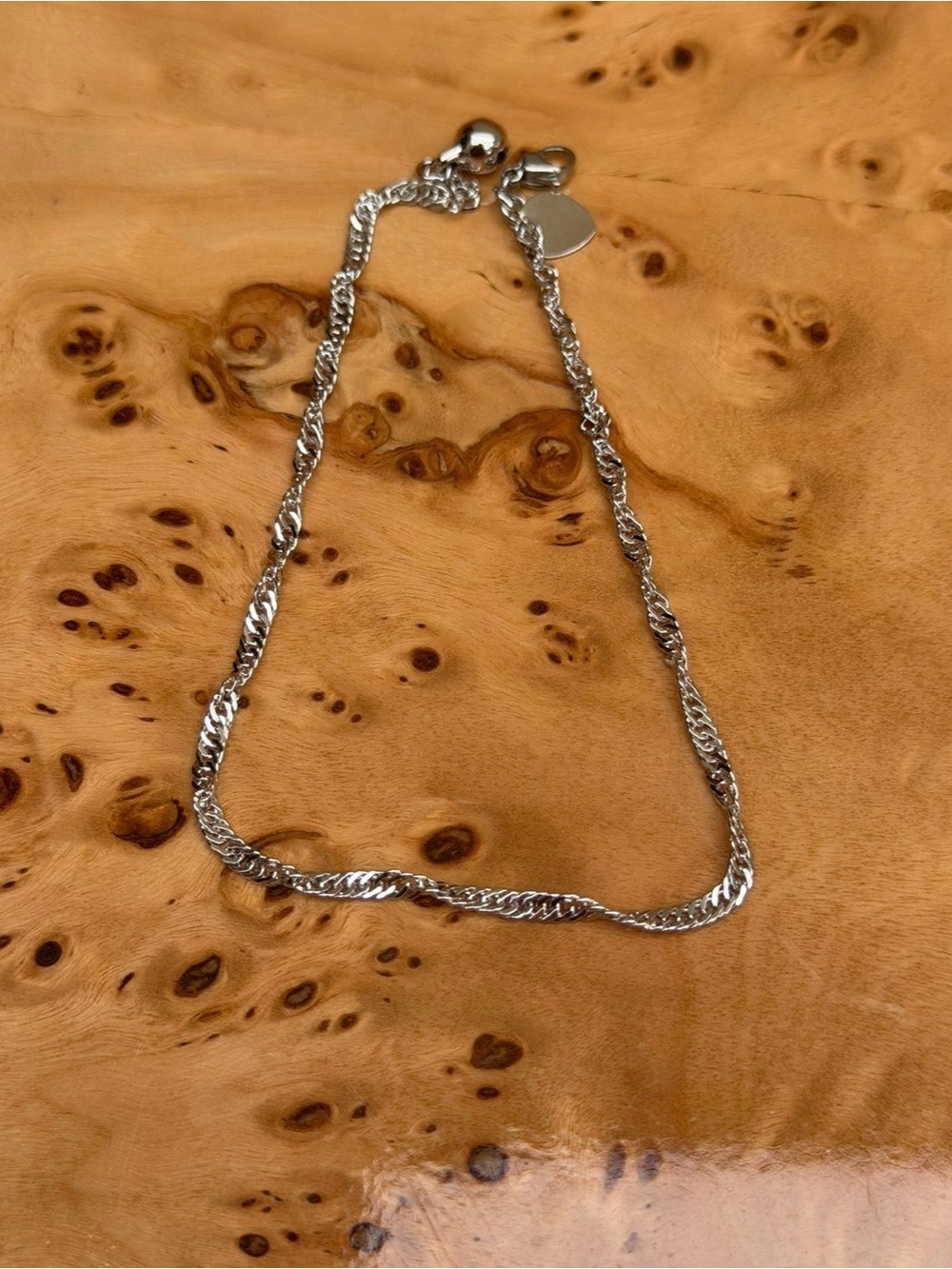 Silver Curb Chain Anklet